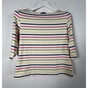 Saint James Women's 3/4 Sleeve Top Stretchable Striped Multicolor 12 Lightweight